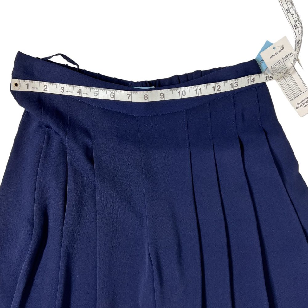 Antonio Melani Navy Pleated Palazzo Wide Leg Mirren Pant Size 6 - Picture 11 of 13